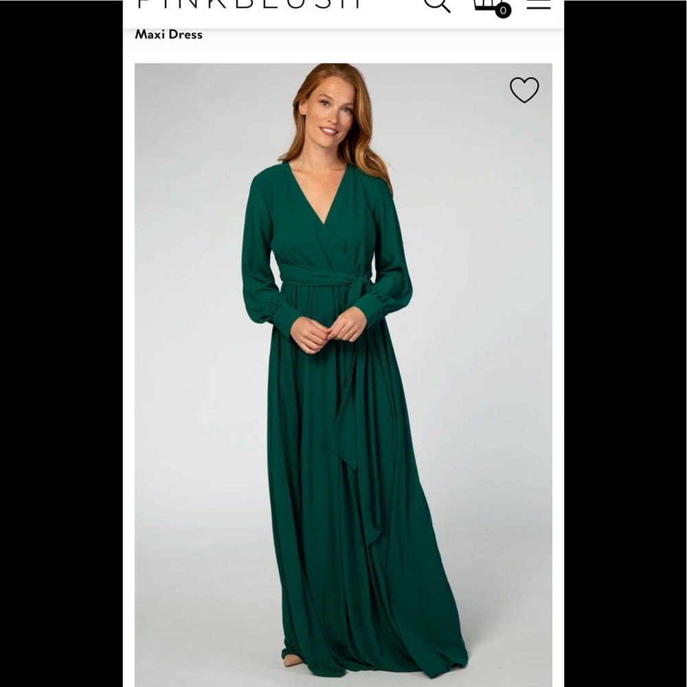 Forest green chiffon maxi dress